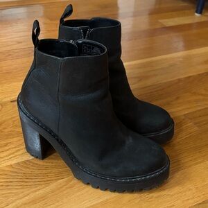 Dr. Martens Magdalena Black Leather Heeled Boots